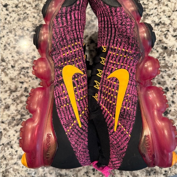 Nike Black and Pink Knit Sneakers with Yellow Accents - Picture 7 of 10
